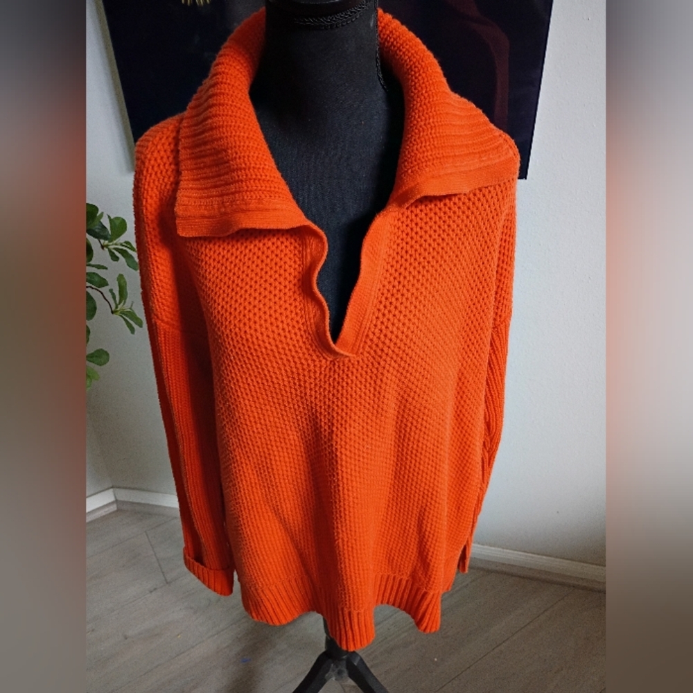 Ralph Lauren Women's Orange Vintage Sweater Size Large - Picture 13 of 14